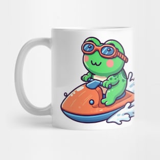 cute frog Jetskiing Mug